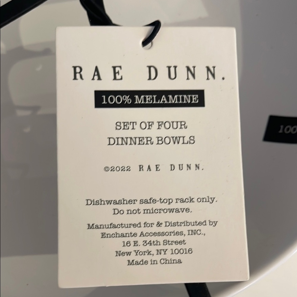 Rae Dunn “Delish” White Melamine Dinner Bowls - Picture 2 of 3